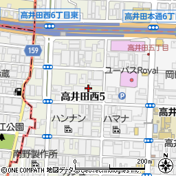 三平石油販売株式会社　高井田営業所周辺の地図