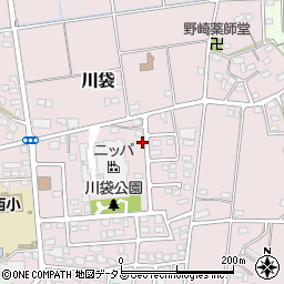 静岡県磐田市川袋1447-13周辺の地図