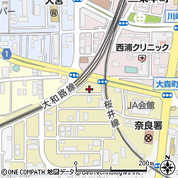 ファミリーマート奈良大森町店周辺の地図