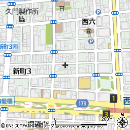 大阪府大阪市西区新町周辺の地図