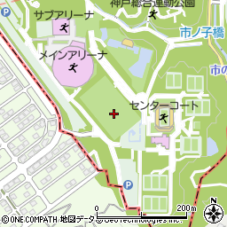 神戸総合運動公園　球技場周辺の地図