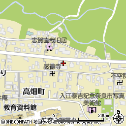 奈良県奈良市上高畑町周辺の地図