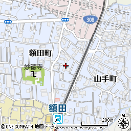 大阪府東大阪市額田町7周辺の地図