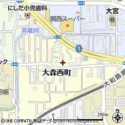 奈良県奈良市大森西町周辺の地図