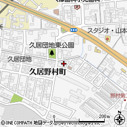 津市久居団地東町地区集会所周辺の地図