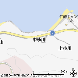 愛知県田原市仁崎町中小川周辺の地図