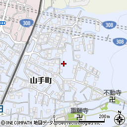 大阪府東大阪市山手町周辺の地図