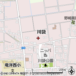 静岡県磐田市川袋605-7周辺の地図