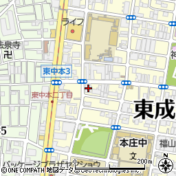 東成中本郵便局周辺の地図
