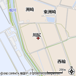 愛知県田原市谷熊町（川尻）周辺の地図