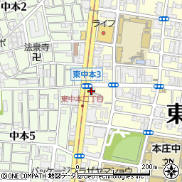 ドミノ・ピザ　東中本店周辺の地図