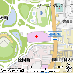 岡山県　体育館周辺の地図
