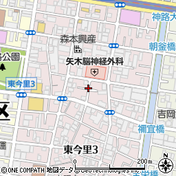 大阪府大阪市東成区東今里周辺の地図