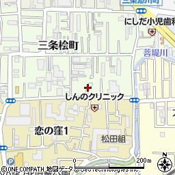 奈良県奈良市三条桧町周辺の地図