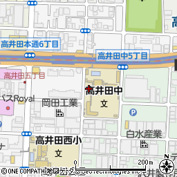東大阪市立高井田中学校周辺の地図