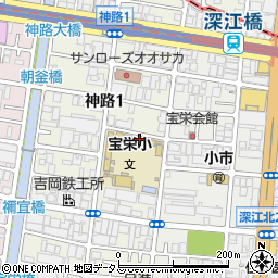 大阪市立宝栄小学校周辺の地図