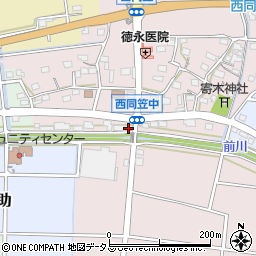 静岡県袋井市西同笠371-1周辺の地図