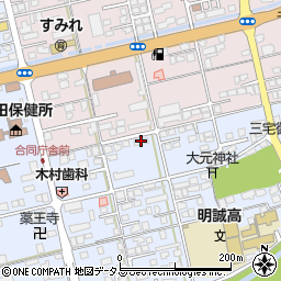 郵便局益田三宅社宅周辺の地図