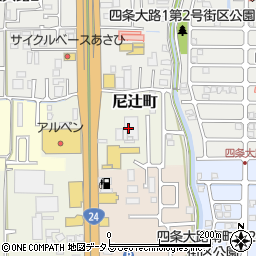 奈良県奈良市尼辻町周辺の地図