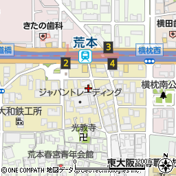 大阪府東大阪市荒本新町周辺の地図