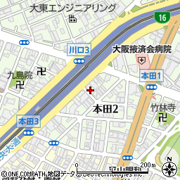 パラカ大阪市本田第２駐車場周辺の地図