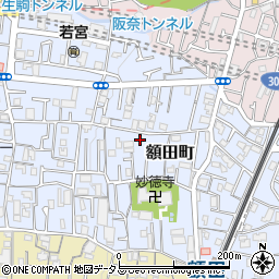 大阪府東大阪市額田町周辺の地図