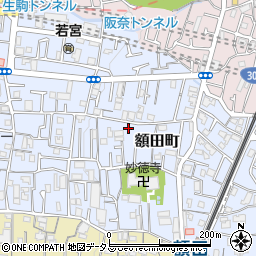 大阪府東大阪市額田町周辺の地図