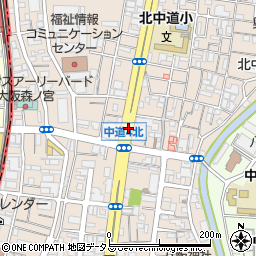 大阪府大阪市東成区中道周辺の地図