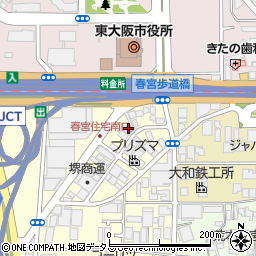 東大阪荒本郵便局 ＡＴＭ周辺の地図