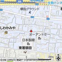 大阪府東大阪市東山町周辺の地図