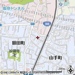 大阪府東大阪市額田町6周辺の地図