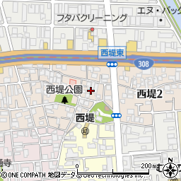 大阪府東大阪市西堤周辺の地図