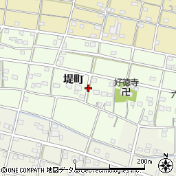 静岡県浜松市中央区堤町周辺の地図