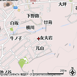 兵庫県神戸市須磨区妙法寺女夫岩周辺の地図