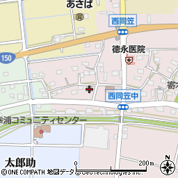 静岡県袋井市西同笠262-1周辺の地図