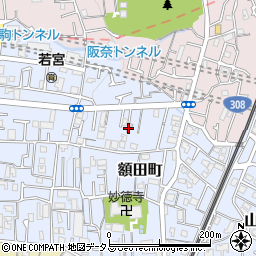 大阪府東大阪市額田町4周辺の地図