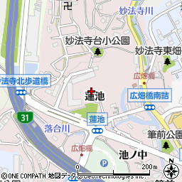 兵庫県神戸市須磨区妙法寺蓮池周辺の地図