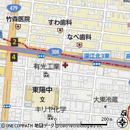 東成深江橋郵便局周辺の地図