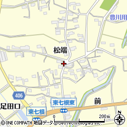 愛知県豊橋市東七根町松端周辺の地図