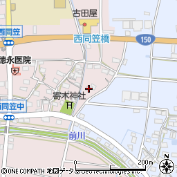 静岡県袋井市西同笠187周辺の地図