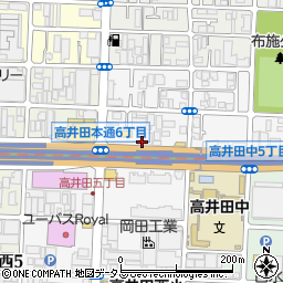 日産レンタカー東大阪高井田店周辺の地図