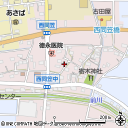 静岡県袋井市西同笠308-1周辺の地図