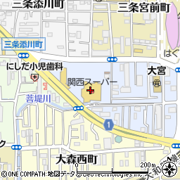 クリーニングルビー関西スーパー奈良三条店周辺の地図