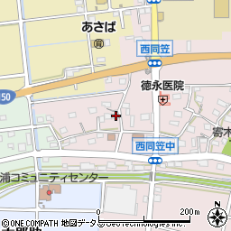 静岡県袋井市西同笠260周辺の地図