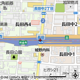 長田周辺の地図