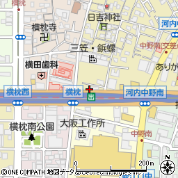 大阪府東大阪市中野1丁目2周辺の地図