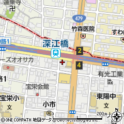 大阪厚生信用金庫深江支店周辺の地図