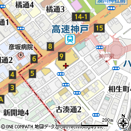 兵庫県神戸市中央区中町通周辺の地図