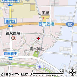 静岡県袋井市西同笠192-1周辺の地図