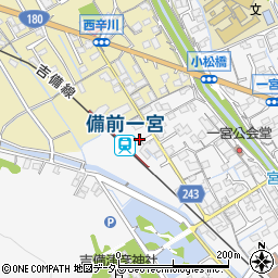 岡山市役所都市整備局　備前一宮駅前自転車等駐車場周辺の地図